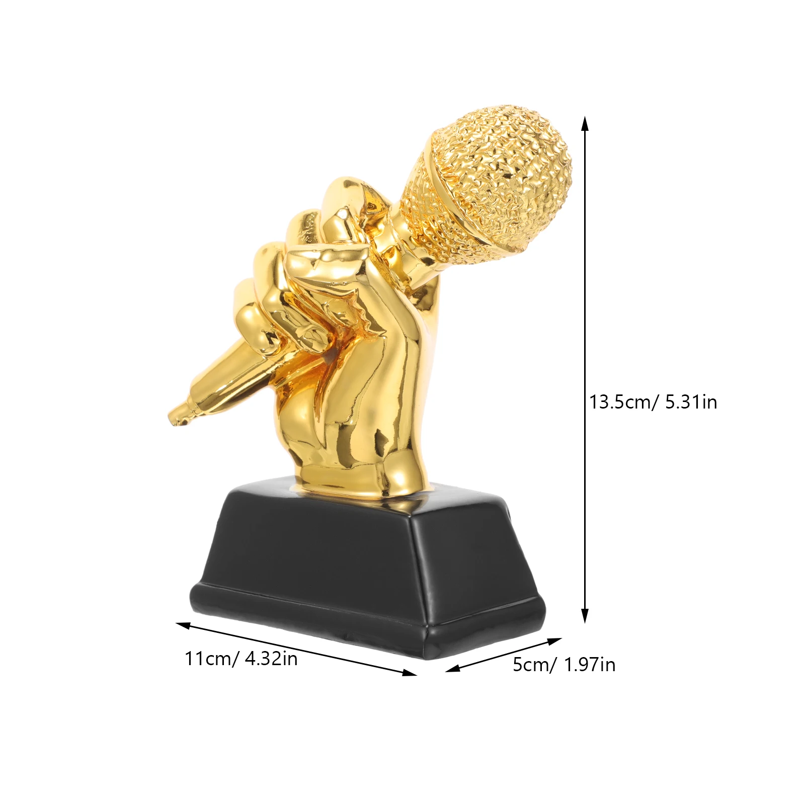 Trophy Microphone Award Singing Party Music Favors Awards Decor Trophies Gold Home Speech Accessory Children Karaoke Small Dance plastic trophy toys