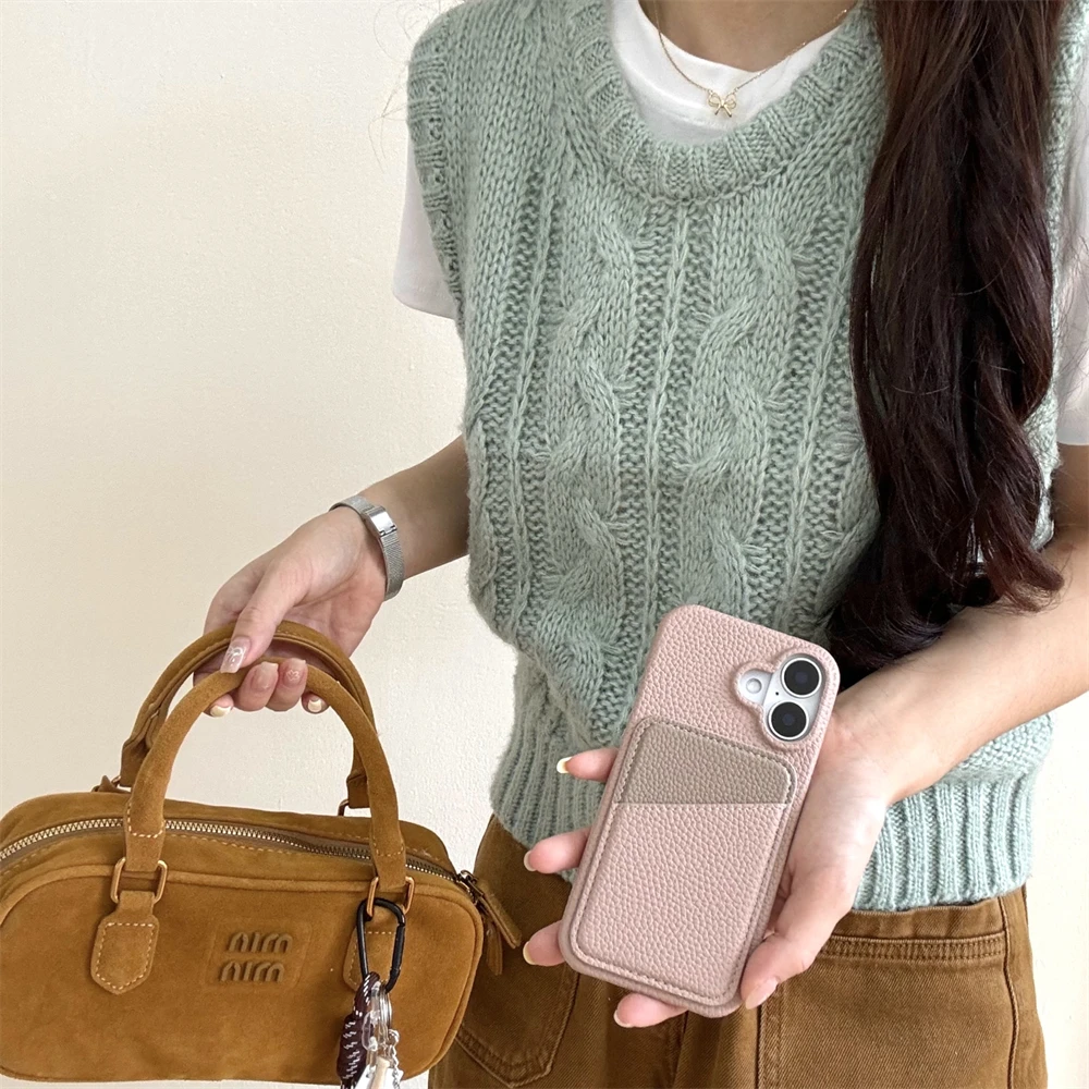 Vibrant Candy Color Wallet Phone Case with Soft-Touch Back Cover