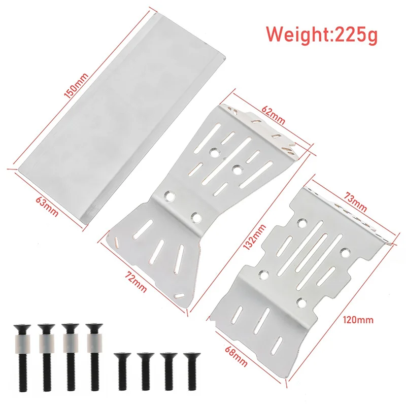Kit plaque protection châssis RC ARRMA 1/10 GORGON acier inox
