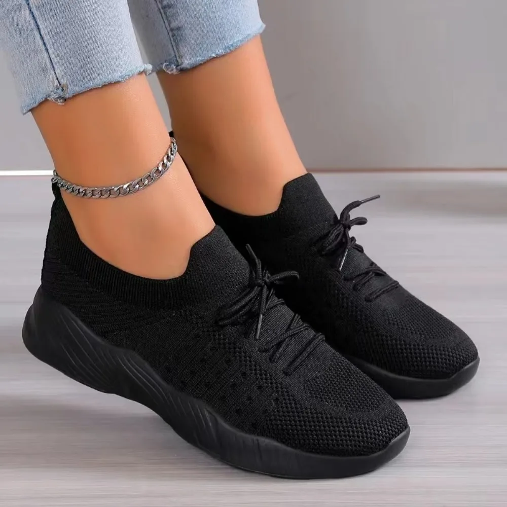 Women Mesh Breathable Casual Sneakers Lace-up Vulcanized Shoes Ladies Platform Sneakers Female Shoes Plus Size Zapatos De Mujer 2