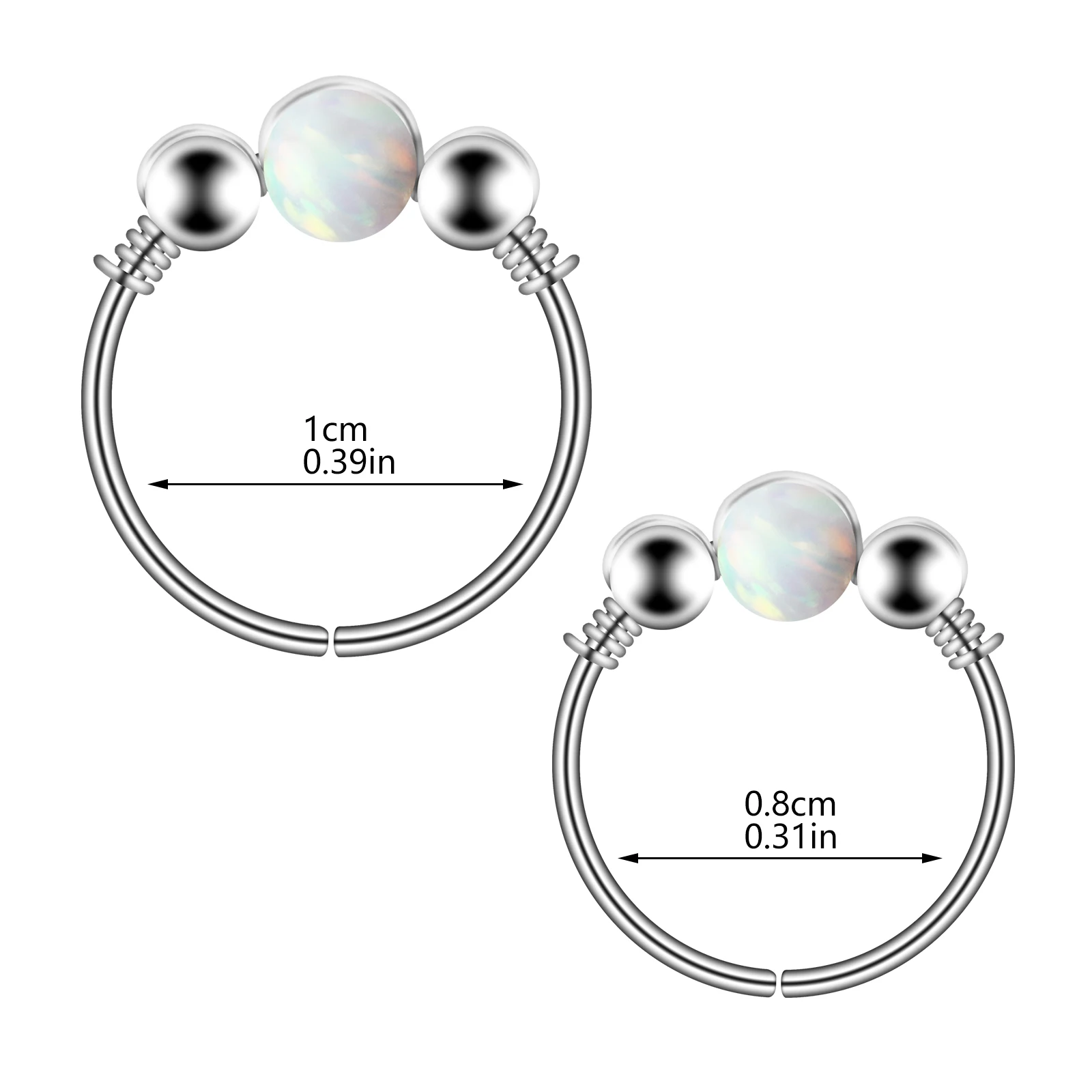 Stainless steel fake nose septum cheater bead nose hoop non earrings 1pc fashion jewelry hoop earrings piercing jewelry nose rings body piercing jewelry body jewelry ear piercing jewelry body piercing earrings metal jewelry ear studs nose studs