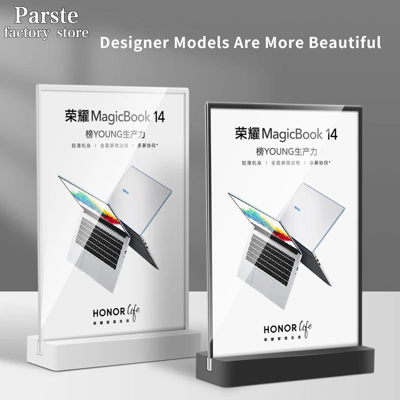 A5 Acrylic Display Stand Double-Sided Transparent Table Card New Thickened Multi-Color Restaurant Catalog Table A6 Display Card strong magnetic acrylic display stand double sided transparent hotel card table display card high end restaurant ordering card
