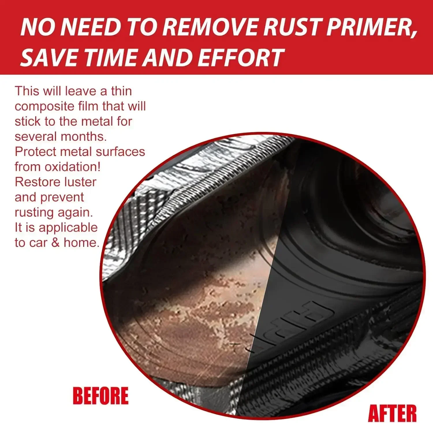 New 100ml Car Chassis Rust Converter Anti-Rust Water-Based Primer Metal Surface Rust Remover Weather-Proof Long Lasting Deruster