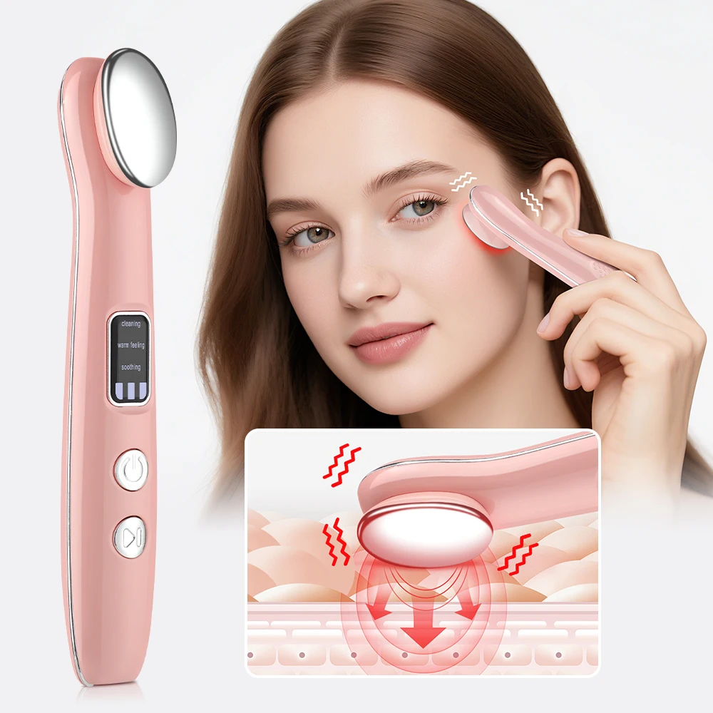 Portable Eye Massager Wand with 3 Modes & Hot Compress Vibration Relaxation for Dark Circles  Eye Lifting Beauty Care Tool