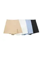 Women's Front Slit Shorts Skirts With Side Zipper, High Waist, Female Skort, Chic Fashion