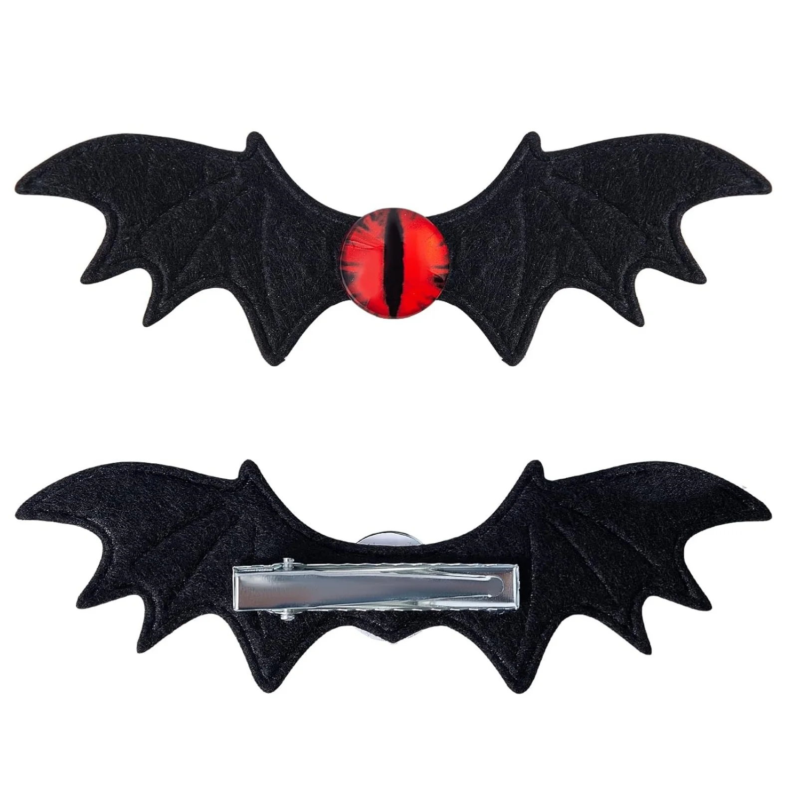 4PCS Halloween Bat Hair Clips Set, Spooky Skull/Eye Ghost Hair Accessories, Fun Hair Decor for Party