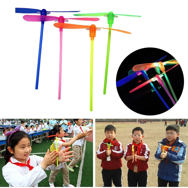 Flying Dragonfly Flashing Toys Bamboo Dragonfly Toys Flying 10pcs