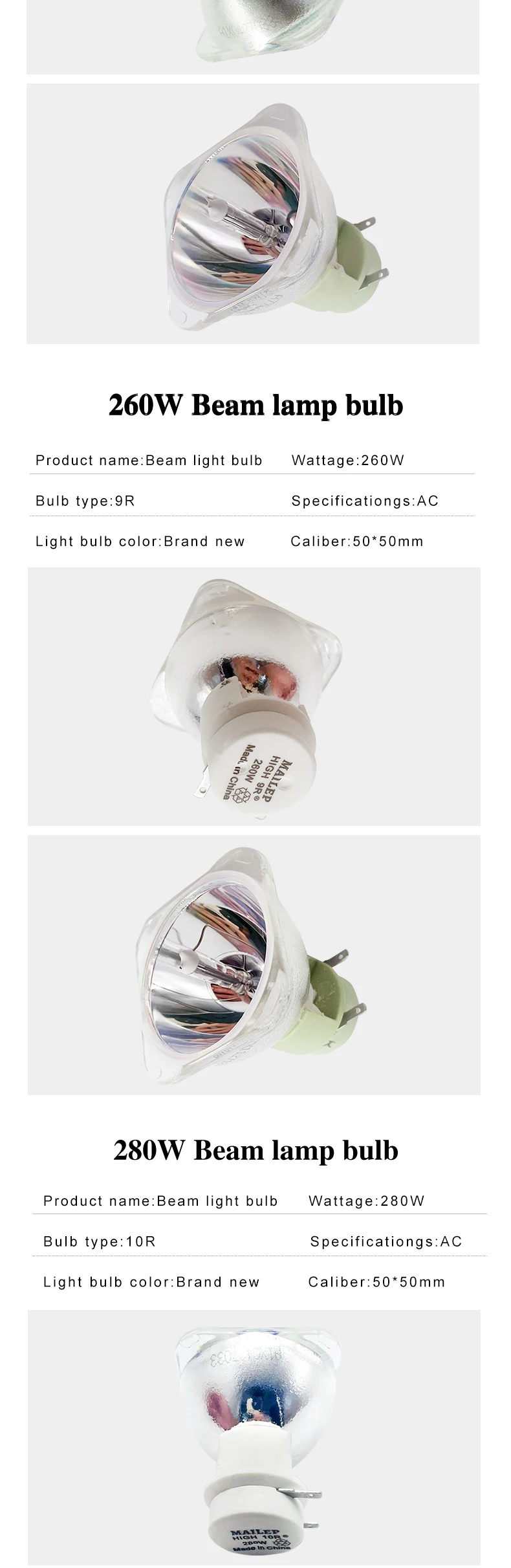 Description Picture 5 of itemMetal halide halogen lamps for stage use, 132W-120W, 2R, 132W-120W mobile spotlight, cost-effective