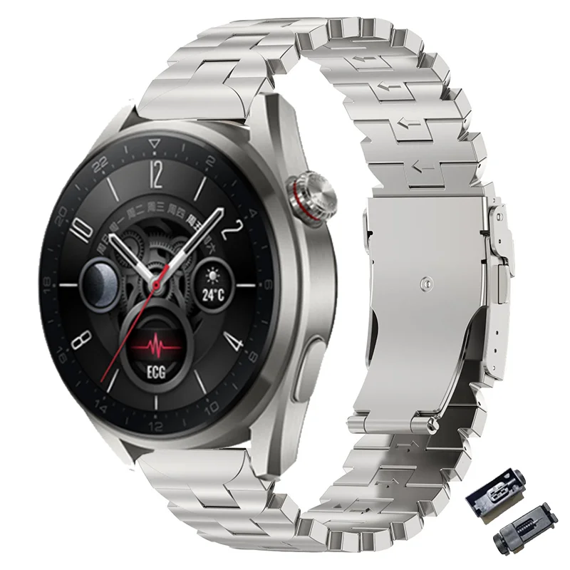22mm Titanium Strap For Huawei Watch4 Pro Luxury Bracelet For Huawei GT3 46mm Ultimate For Samsung Watch Gear S3 45mm Metal Band