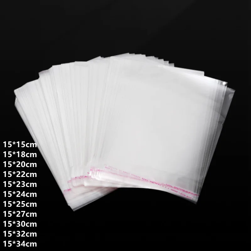 100pcs Width 15cm Transparent Self Adhesive Bags Accessories