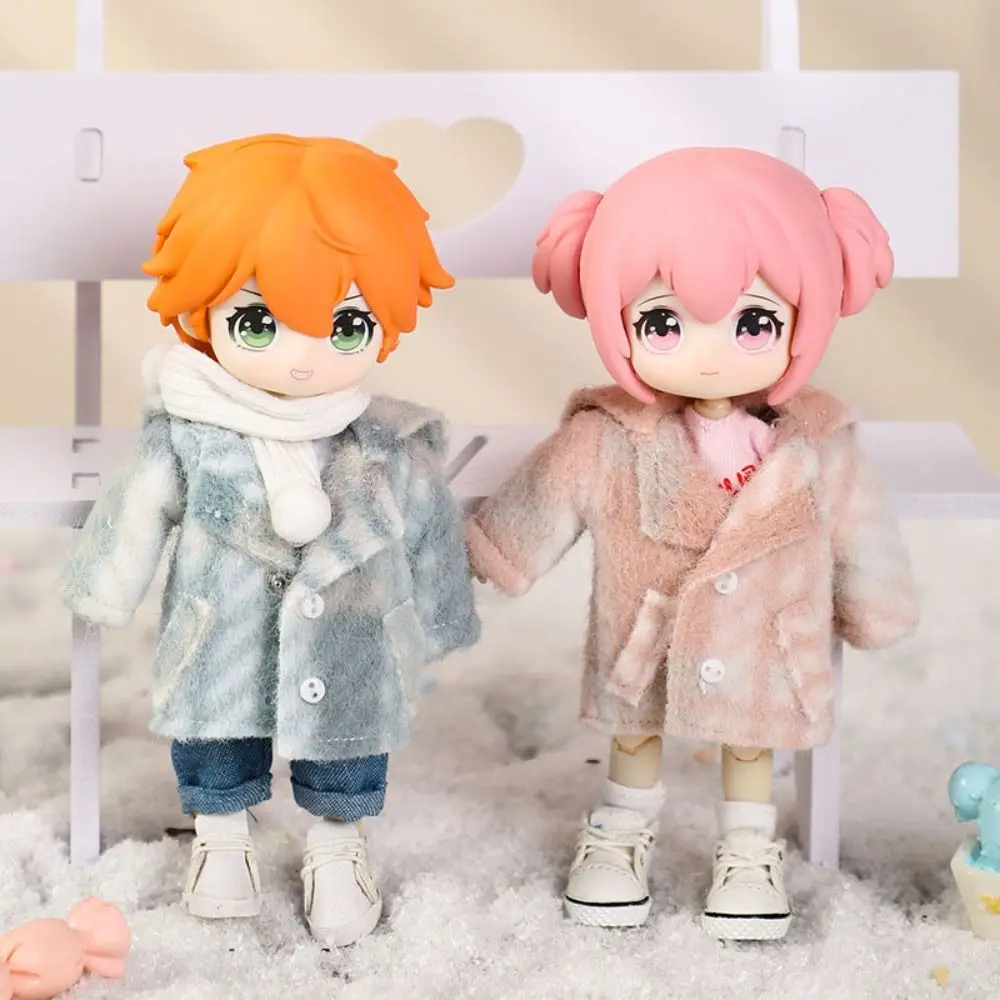 

Зимняя Одежда для куклы модная одежда в клетку 4 цвета шерстяное пальто кукла с длинным рукавом наряд 1/11 OB11 BJD куклы/1/12 bjd кукла