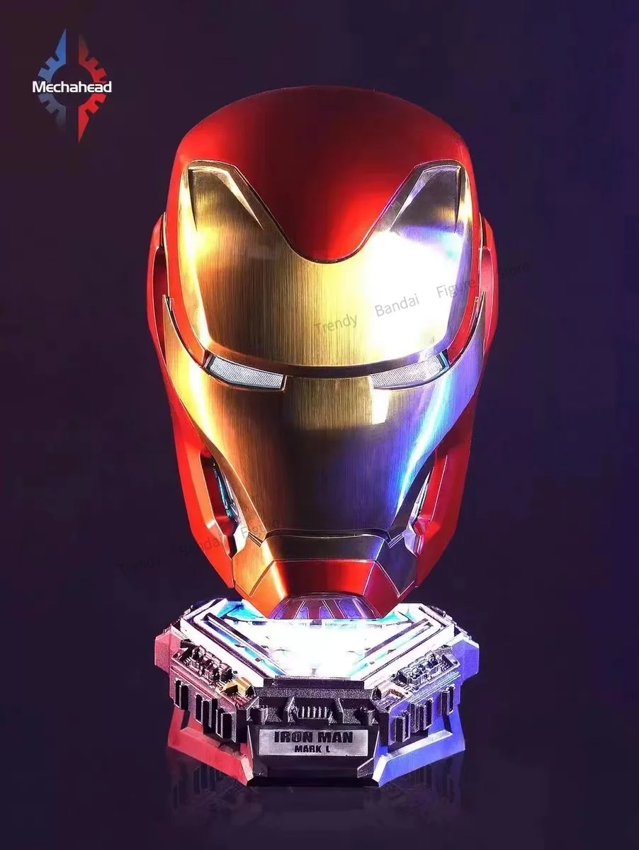 男の子用電動アイアンマンヘルメット,Mechahead,jarvis Mark50,発光 