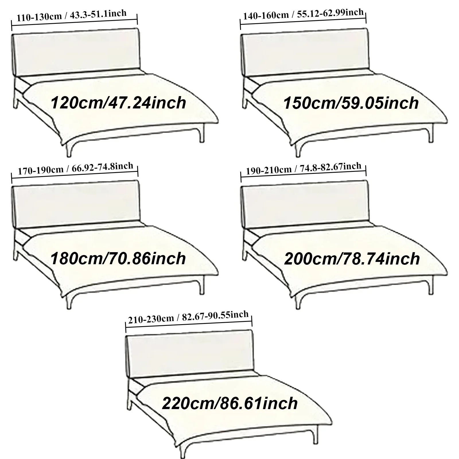 PU Leather Bedhead Covers Waterproof Bed Headboard Covers Elastic All-Inclusive Bed Headboard Cover Dust Protection Home Hotel
