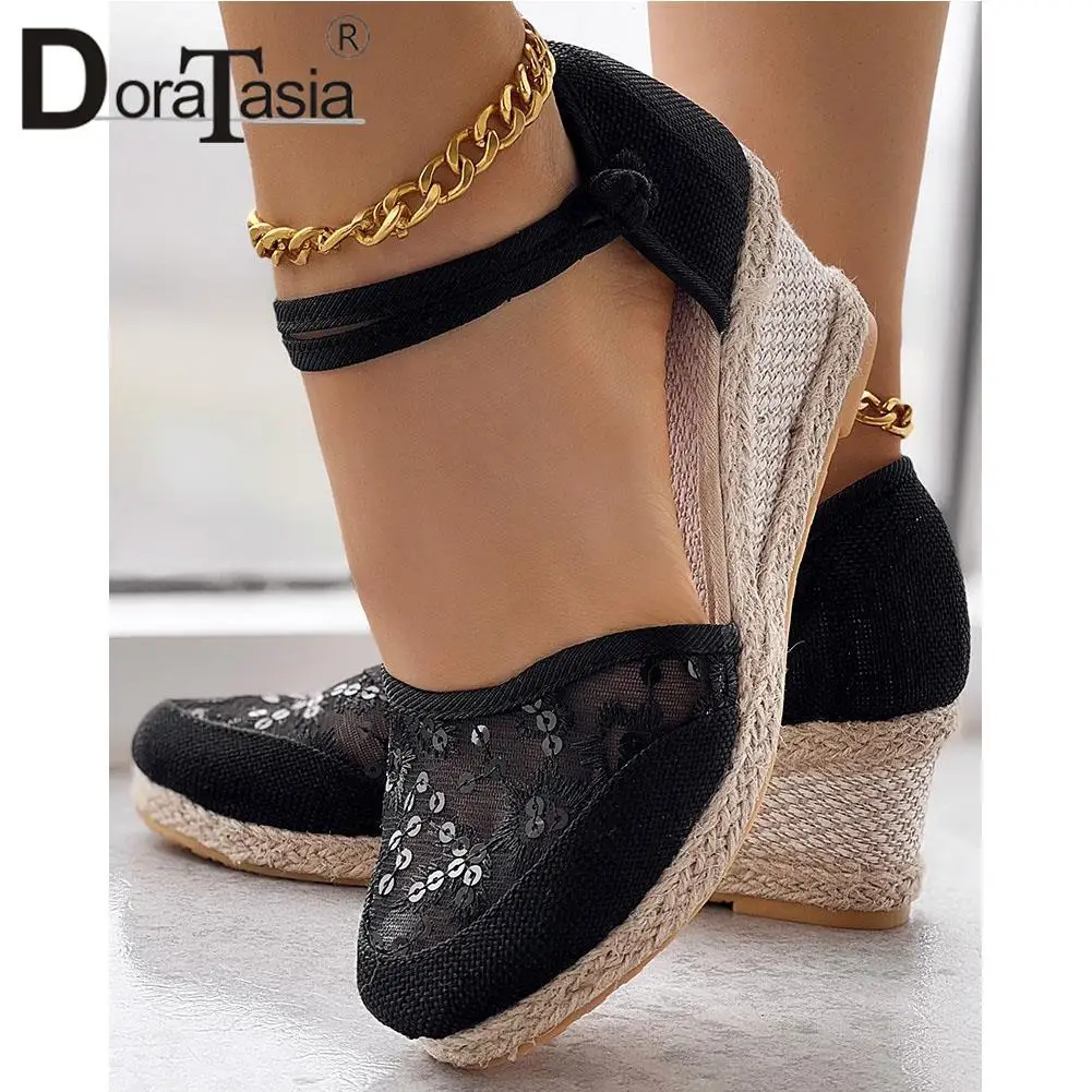 

Big Size 42 Brand New Ladies Platform Retro Sandals Fashion Bling Wedges High Heels Summer Sandals Women Casual Shoes Woman