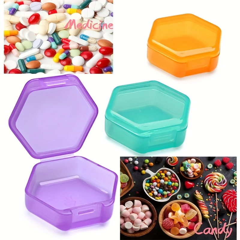 

3pcs Small Pill Organisers Travel Boxes Portable BPA Free Mini Pill Organiser for Pocket Purse Briefcase (Clear 3 colors)