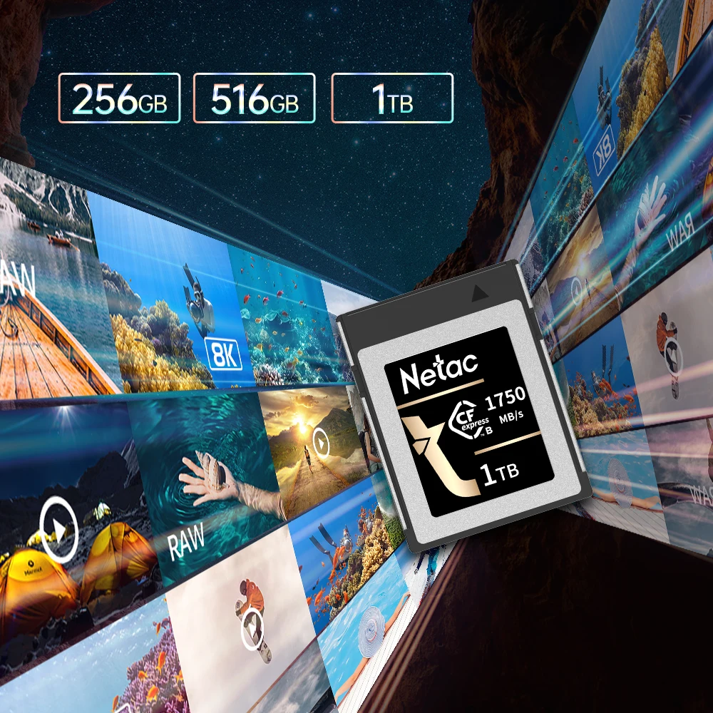 Netac  NVME Ʈ ÷ ī, CF ޸ ī, CFexpress B Ÿ ī, 8K HD ī޶ ī, 1750 MB/s