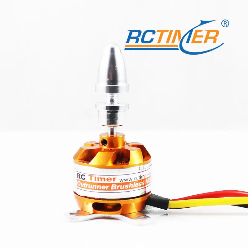 Détail des câbles et connecteurs du Moteur Brushless RCTimer 2208 pour avion RC et multicoptère.