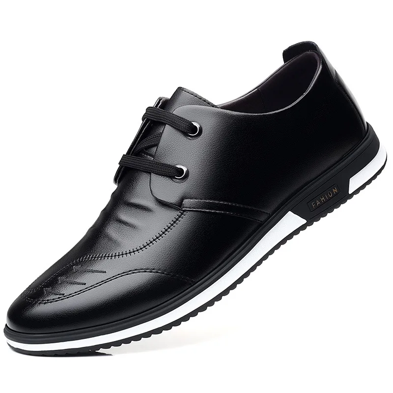 

2023 Men's Split Leather shoes 38-44 Anti-slip Loafers Soft Fashion Man Casual Leather Shoes