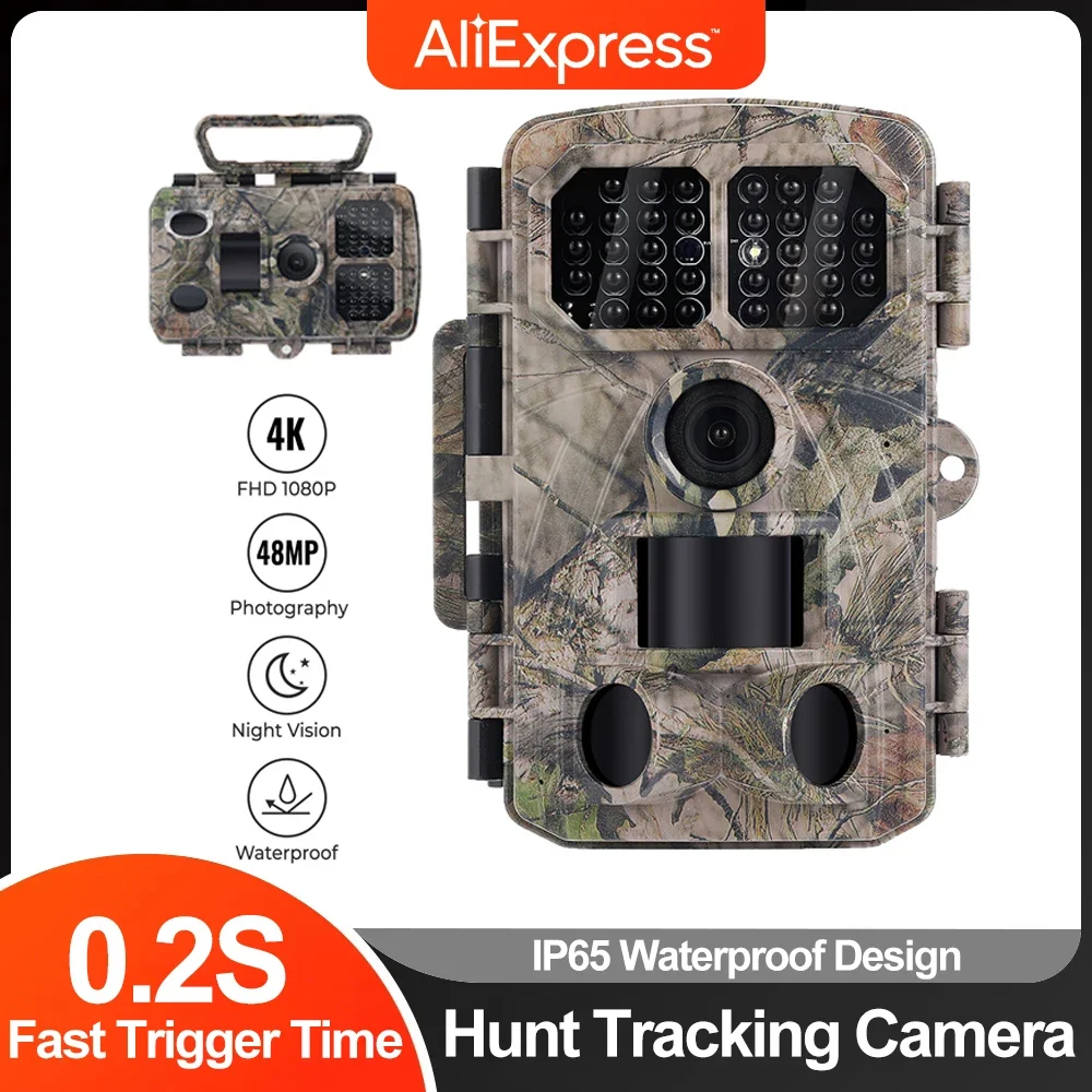Caméra wifi 48MP 4K contrôle APP pour surveillance faune et optimisation pêche française