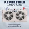 8.5" Twin Window Fan Reversible Airflow 3 Speeds Remote Control Thermo Fit Double Hung Vertical Slider Casement Windows Easy LED 2