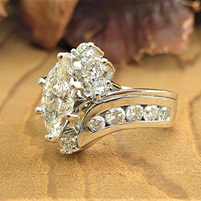 CAOSHI Изящные Роскошные женские обручальные кольца с блестящим кристаллом модный