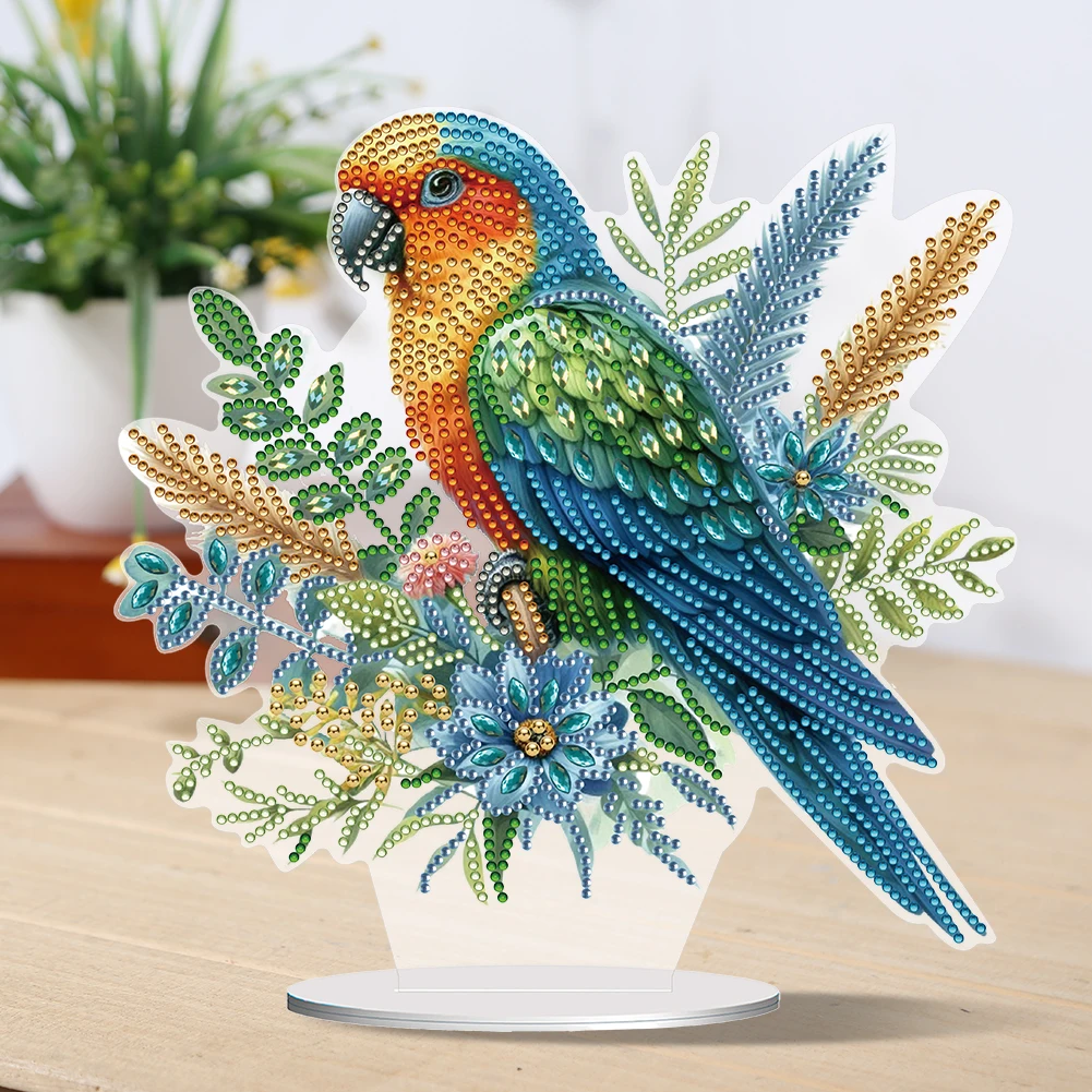 Diamond Painting Diamond Art Painting Kit Diamond Painting Set Parrot 5D DIY Diamond Art Tabletop Decorations Single-Side Special Shape Table Top Diamond Painting Ornament Kit for Home Decor