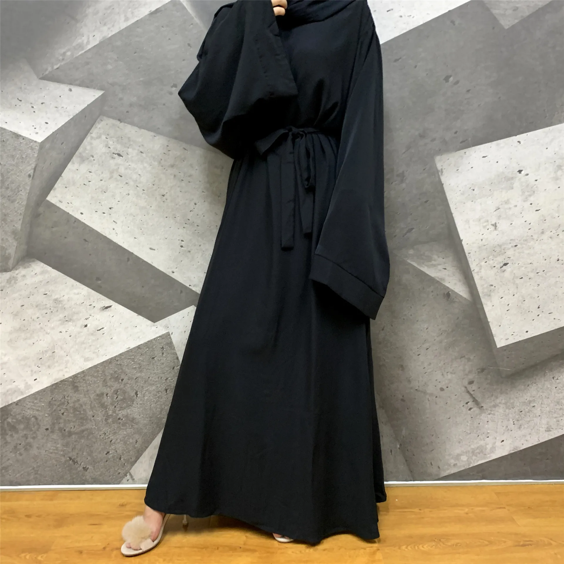 Muslim Fashion Simple Style Dress Long Dress Dubai Arab Middle East Malay Beautiful Robe Evening Dress Party Banquet Clear color