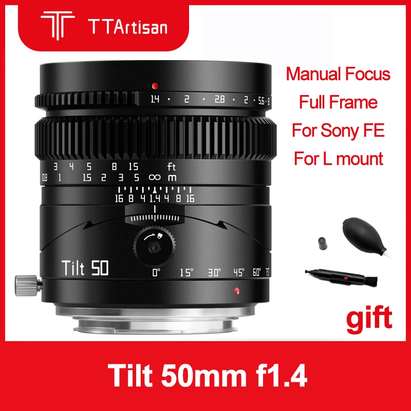 Ttartisan Tilt 50Mm F1.4 Obiettivo Verticale Full Frame Mf Obiettivo Della Fotocamera Per Sony Fe Panasonic Sigma Leica L Mount Mirrorless Camera