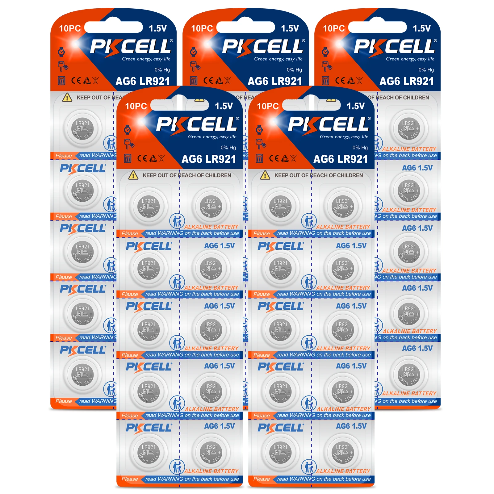 50 Pz 32Mah 371 Sr920Sw Ag6 Lr920 Sr927 171 370 L921 Lr69 Sr920 1.5 V 0% Batteria A Bottone A Mercurio Per Orologio