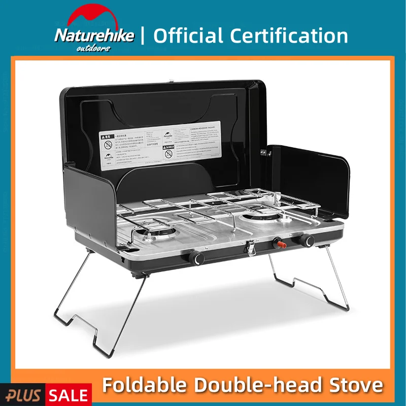 

Naturehike Dual Burner Folding Gas Stove 3000W High Power Adjustable Outdoor Portable Camping Picnic with Ignition Device Cooker