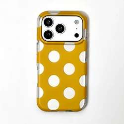 Chic Love Polka Dot Textured Soft Silicone Shockproof Phone Case for iPhone 15 (Yellow)