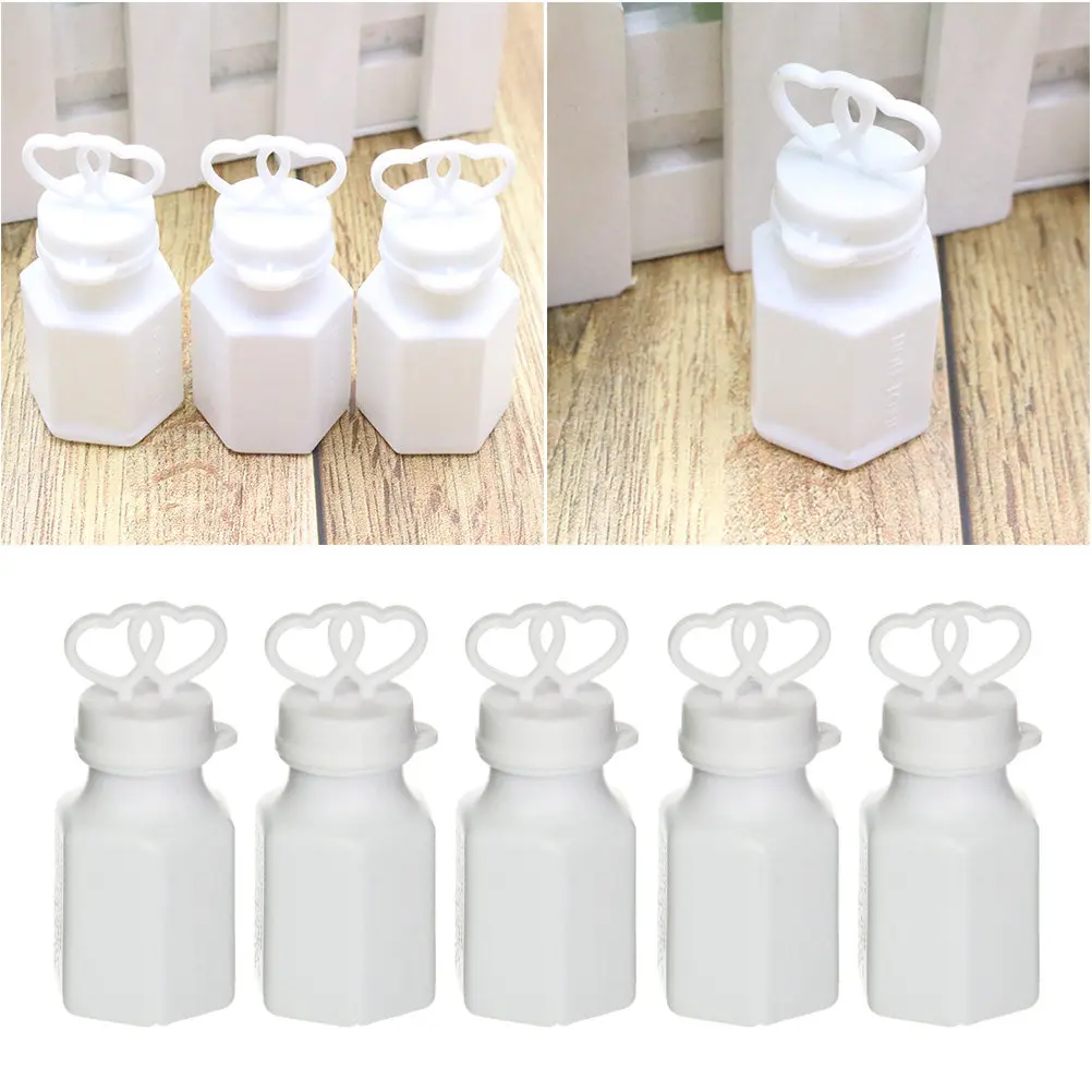 24Pcs 더블 하트 모양 버블 완드 결혼식 생일 파티 여름 바베큐 빈티지 티 파티를위한 빈 버블 병