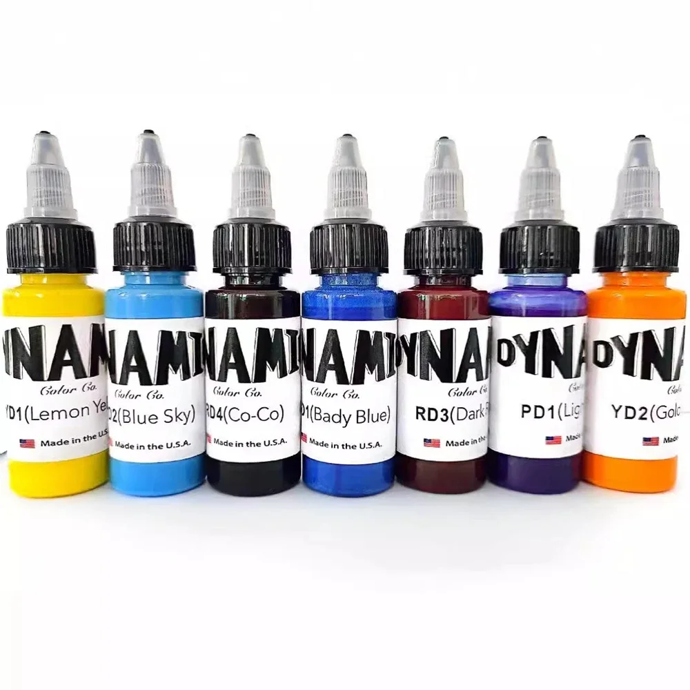 7pcs/Lot 30ml Tattoo Ink Pigment Body Art Tattoo Kits Professional Beauty Paints Makeup Supplies Semi-permanent