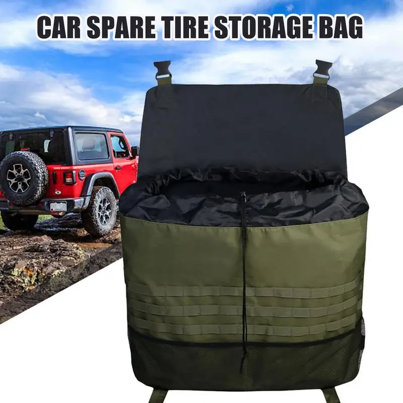 

Tire Storage Bag Large Capacity Spare Tire Cover Case Spare Tire Storage Bag Cargo Off-road MultiPockets Tire Organizer Car Tool