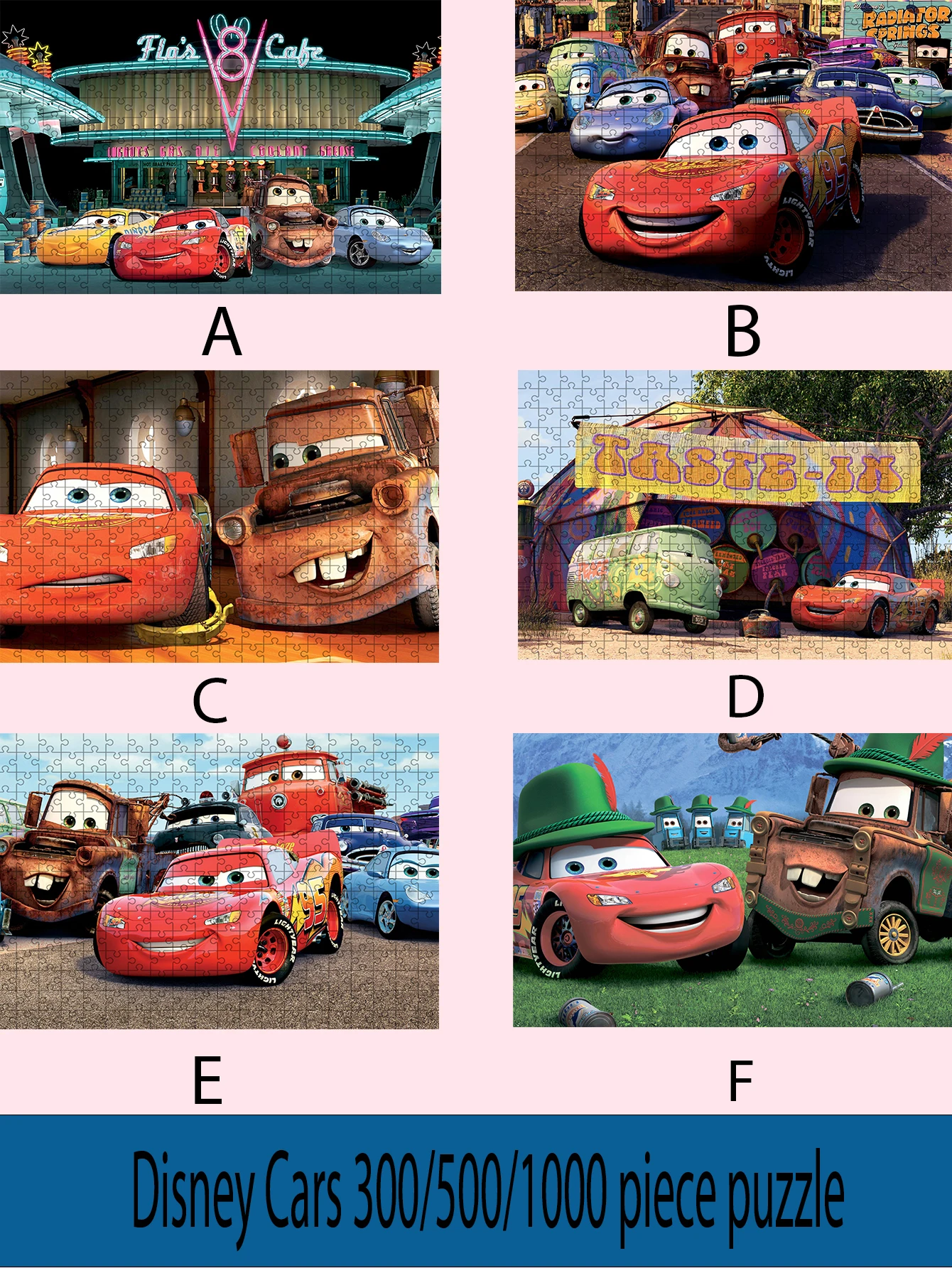jigsaw puzzle Disney Pixar Cars 108/300/500/1000 piece puzzle wooden onePiece Puzzles for Adults childrenEducational Toys Gifts