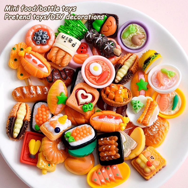50pcs Miniature Food Toy Cute Dollhouse DIY Handmade Decorations Miniature Food Kitchen Accessori Simulation Food 5