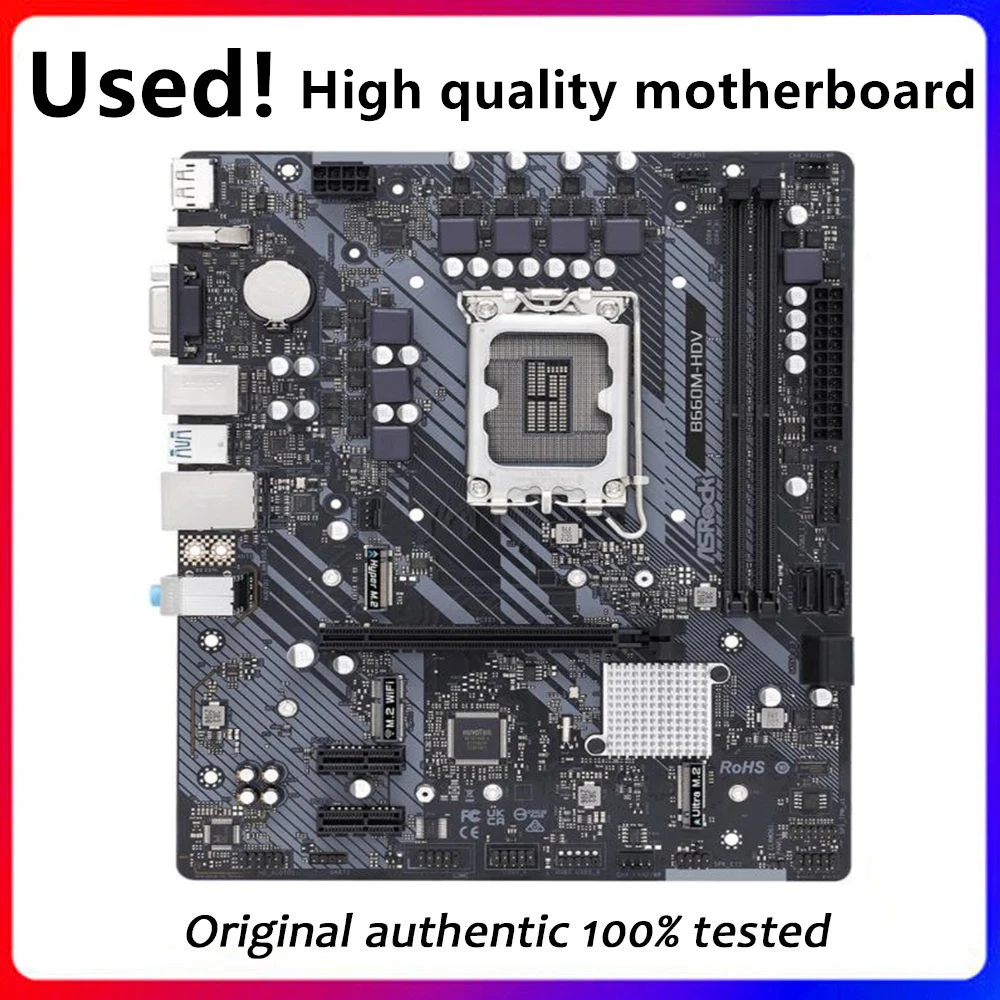 Utilizzato Per Il Desktop Originale Asrock B660M-Hdv Per La Scheda Madre Intel B660 Ddr4 Supporto Lga 1700 12400F 12400 I3 12100F