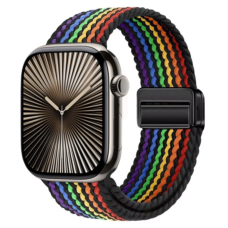 Nylon Braided Magnetic Loop Strap with Metal Accents