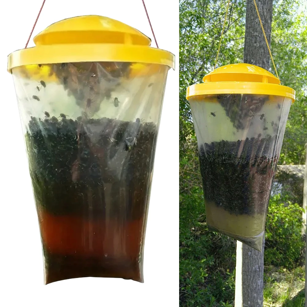 Fly Trap Pack Con Esca Live Trap Attractant Container Ranch Fly Trap Trappola Per Insetti Gabbia Per Acchiappasogni All'Aperto Per Garden Farm Ranch