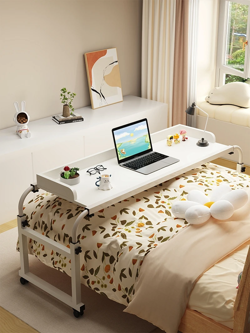 Cross-bed table for home use bed table movable desk computer desk bedroom bedside small table lazy people lift bed end table old man chair solid wood nap chair single sofa beauty chair casual folding bedroom backrest home lazy recliner