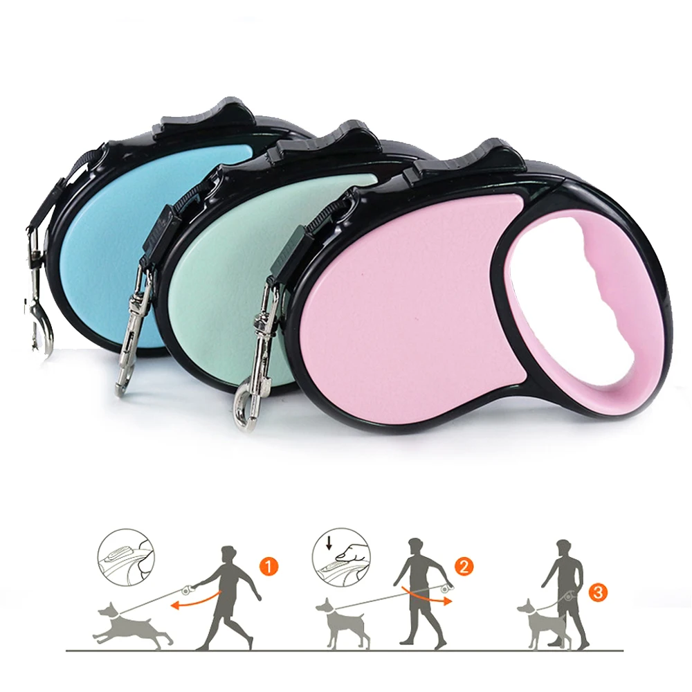 Guinzaglio Per Cani 3M 5M Automatico Retrattile Durevole Guinzaglio Pet Lead Extension Nylon Regolabile Outdoor Lead Roulette Per Cucciolo