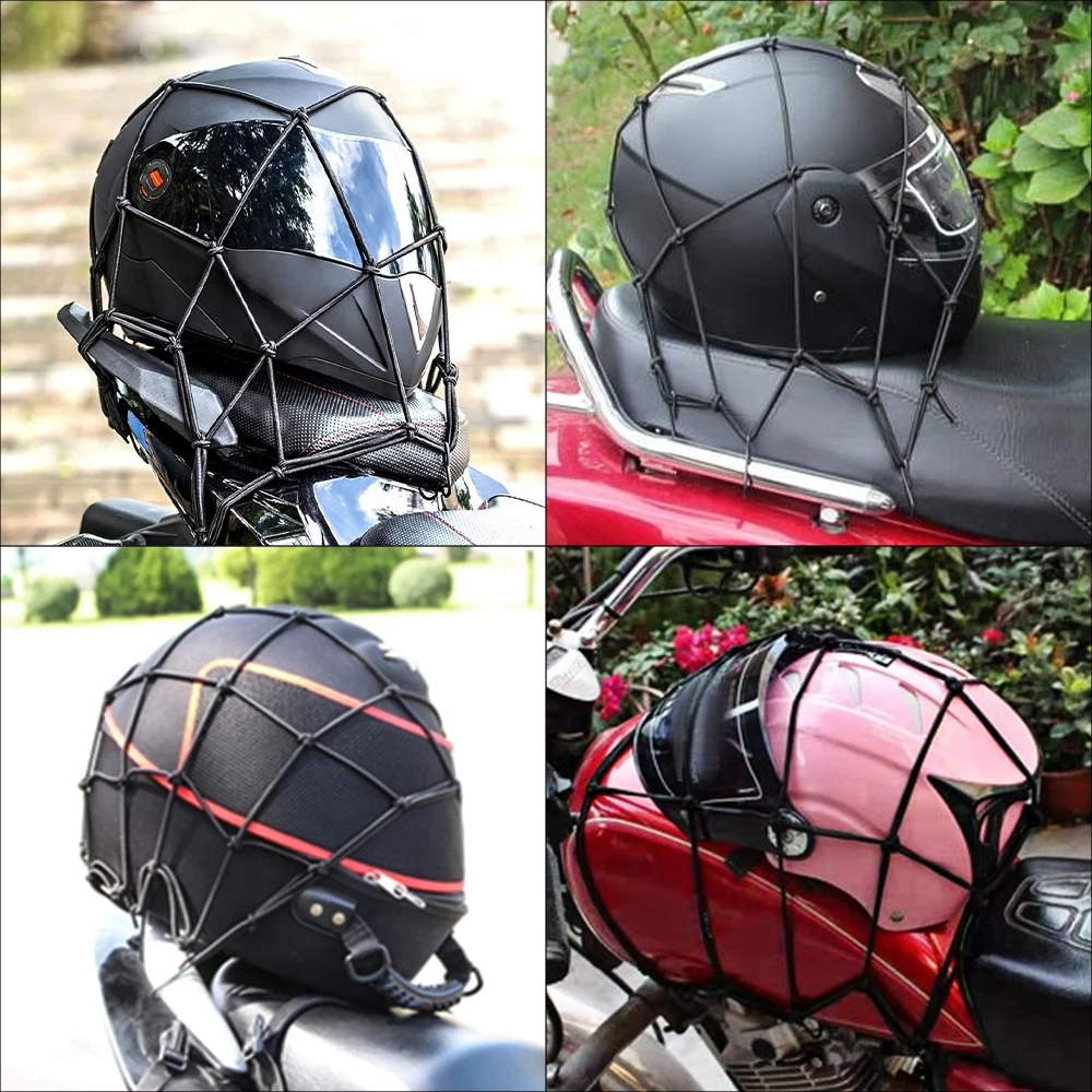 Elastic Bungee Net Motorcycle Luggage Net Helmet Fuel Tank Holder motorcycle cargo net motorcycle bungee net motorcycle luggage net 6 Hooks