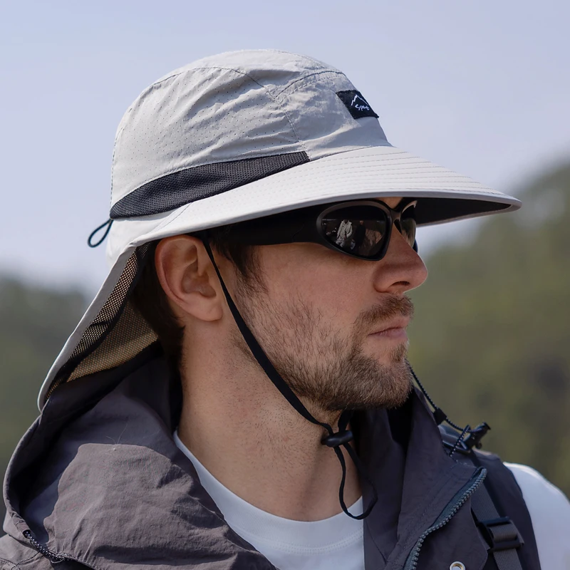 Xinbaoguan polyester 9249 summer men's and women's large brimmed shawl fisherman hat quick drying breathable sunshade hat