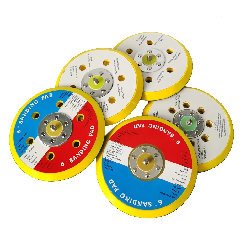 

6 inch 6/9/15/17 Hole Flocking Polishing Sanding Discs Hook Loop Suction Cup Pad Plate Sandpaper Holder Sticky Disk Pneumatic