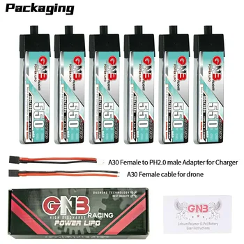 GAONENG GNB 3.7V 550mAh 1S 90C/180C LiPo Battery With A30 Connector For RC FPV Drone DIY Connector VS BETAFPV BT2.0 Plug 1