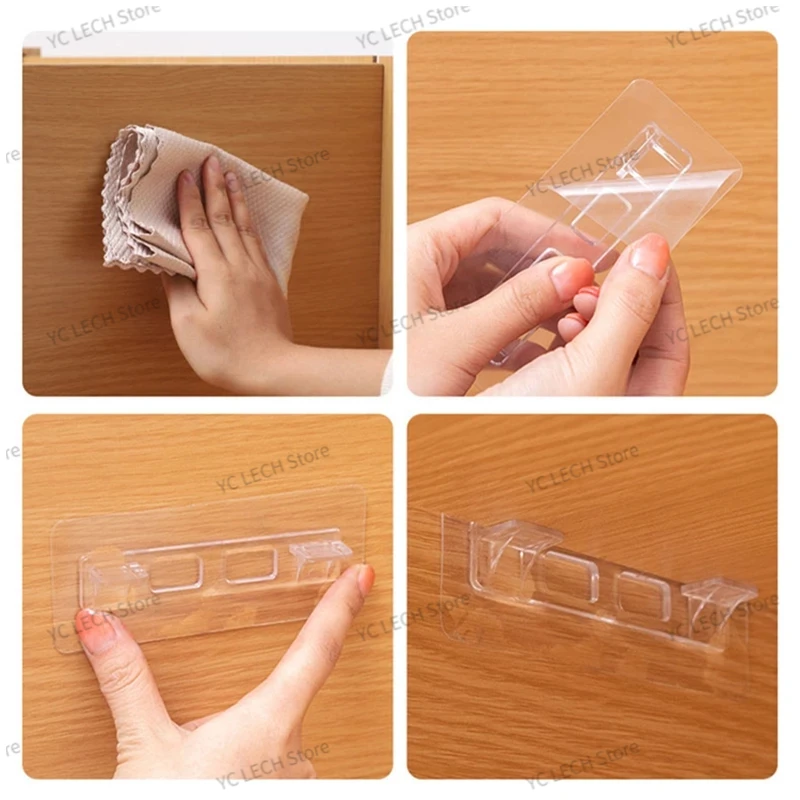 4/10PCS Cupboard Wardrobe Shelf Strong Support Hook Divider Plate Hold Self-Adhesive Cabinet Partition Fixator Separat Stickers
