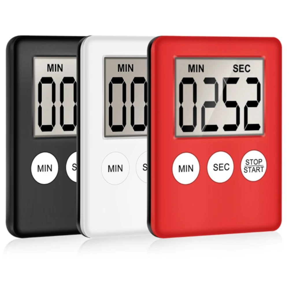

Ultra-thin Digital Kitchen Timer with Magnetic Rear LCD Display Minute Countdown Reminder Accessories