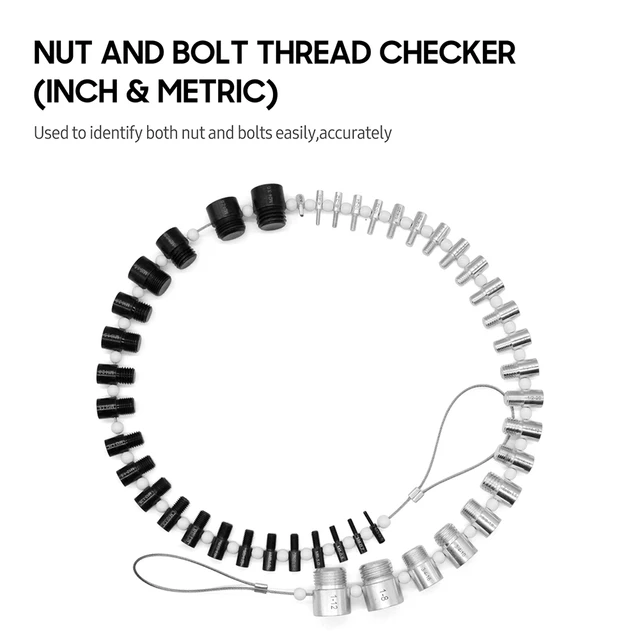 Thread Checker, Nut & Bolt Thread Checker, Bolt Size and Thread Gauge  Standard and Metric Sizes, Wall-Mountable Bolt and Nut Identifier Gauge for  Easy