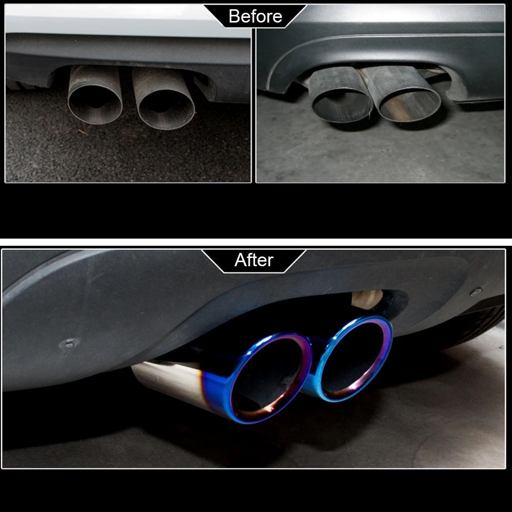 Exhaust Muffler Tip Exhaust Pipe Muffler Exhaust Trim Pipe Exhaust Tip Muffler Pipe Cover Stainless Steel Exhaust Muffler Tailpipe For VW CC Passat Tiguan Audi JETTA SAGITAR POLO GOLF 7
