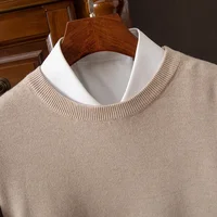 Loose Long Sleeve Crew Neck Pullover Men's Base Shirt Casual Business Knitted Pure Color Fashionable Autumn Winter Sweater